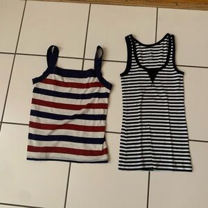 GAP Kids Striped Tank Tops - Navy, Red, Black & White